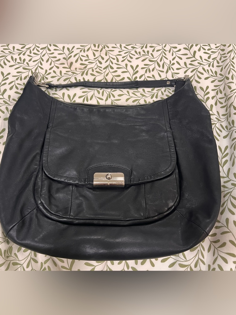 Coach Kristin Black Hobo Shoulder Bag with Front Pocket # F22309